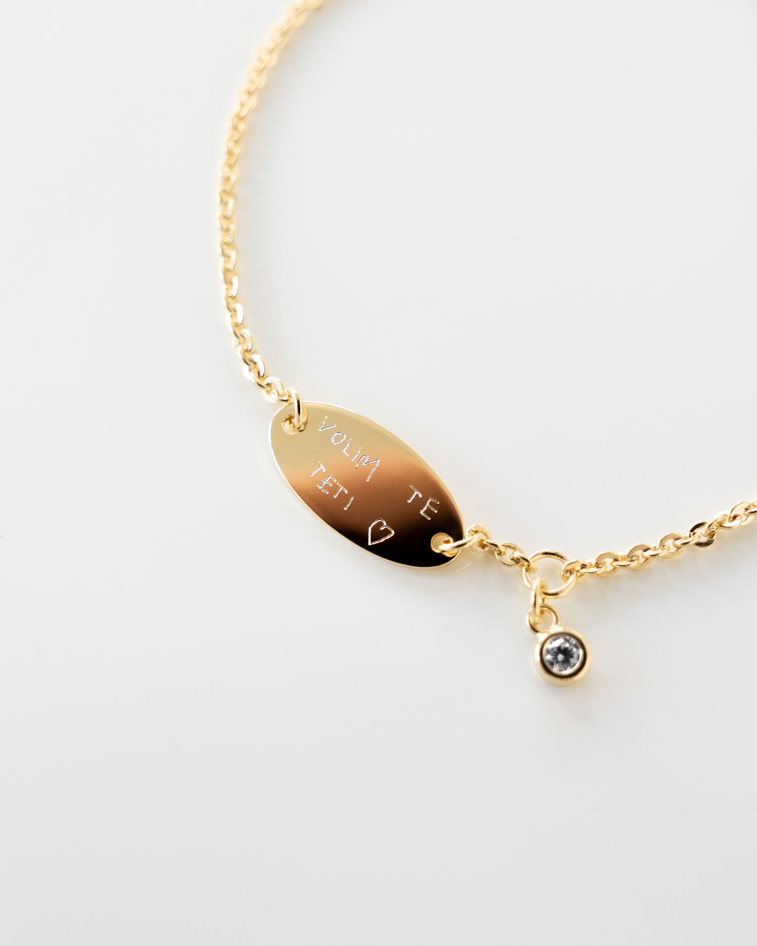 Engraving bracelet engraving plate oval zirconia