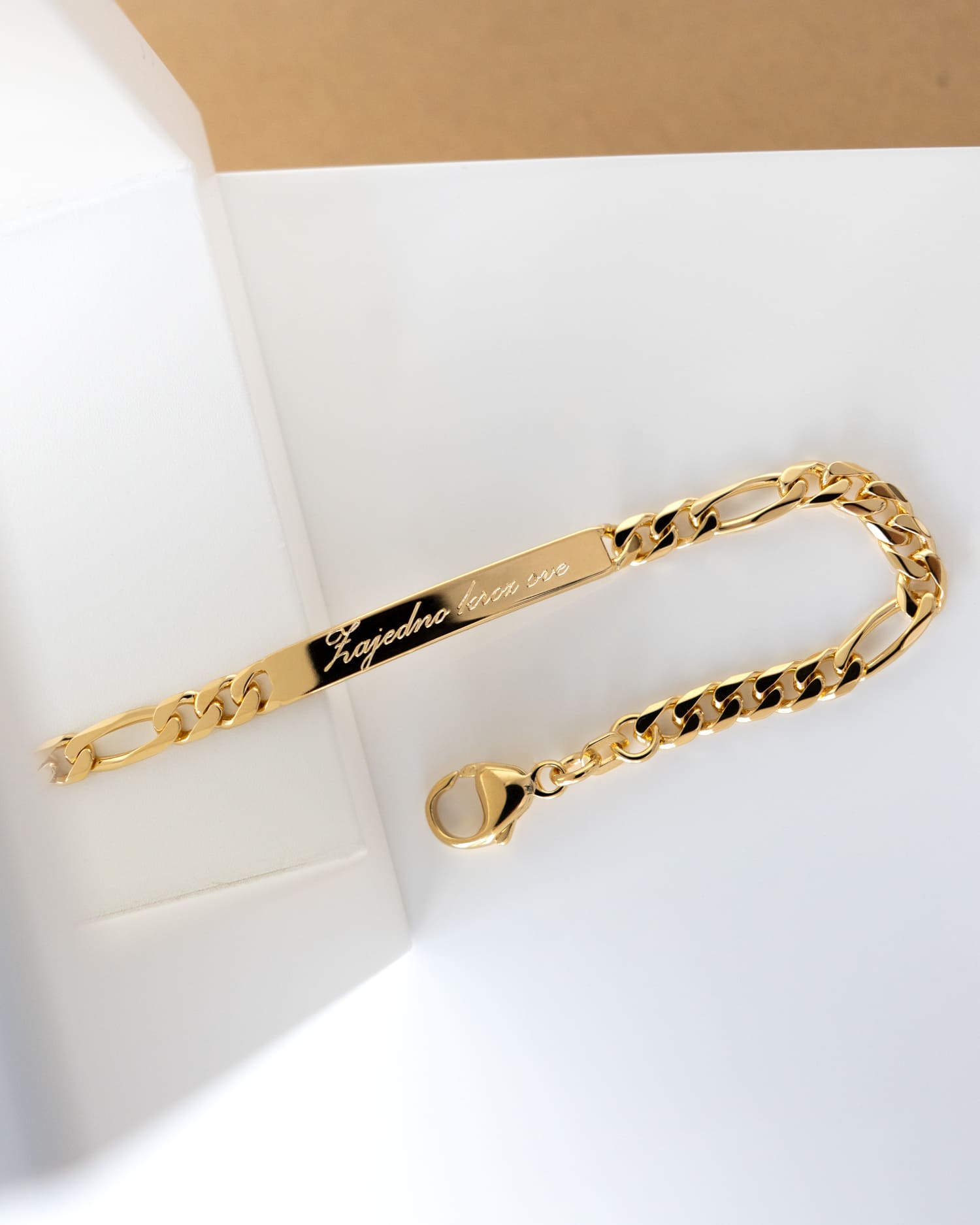 Gravurarmband Gravurplatte Figaro ID-Armband