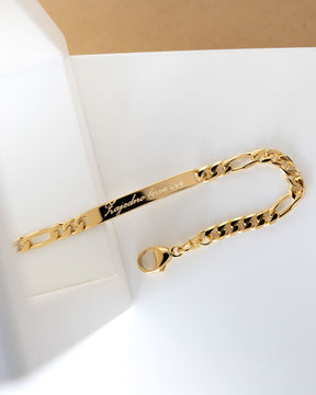 Gravurarmband Gravurplatte Figaro ID-Armband