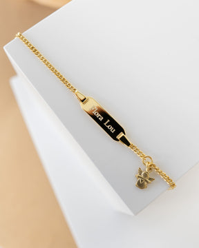 Engraved bracelet, engraved plate, guardian angel