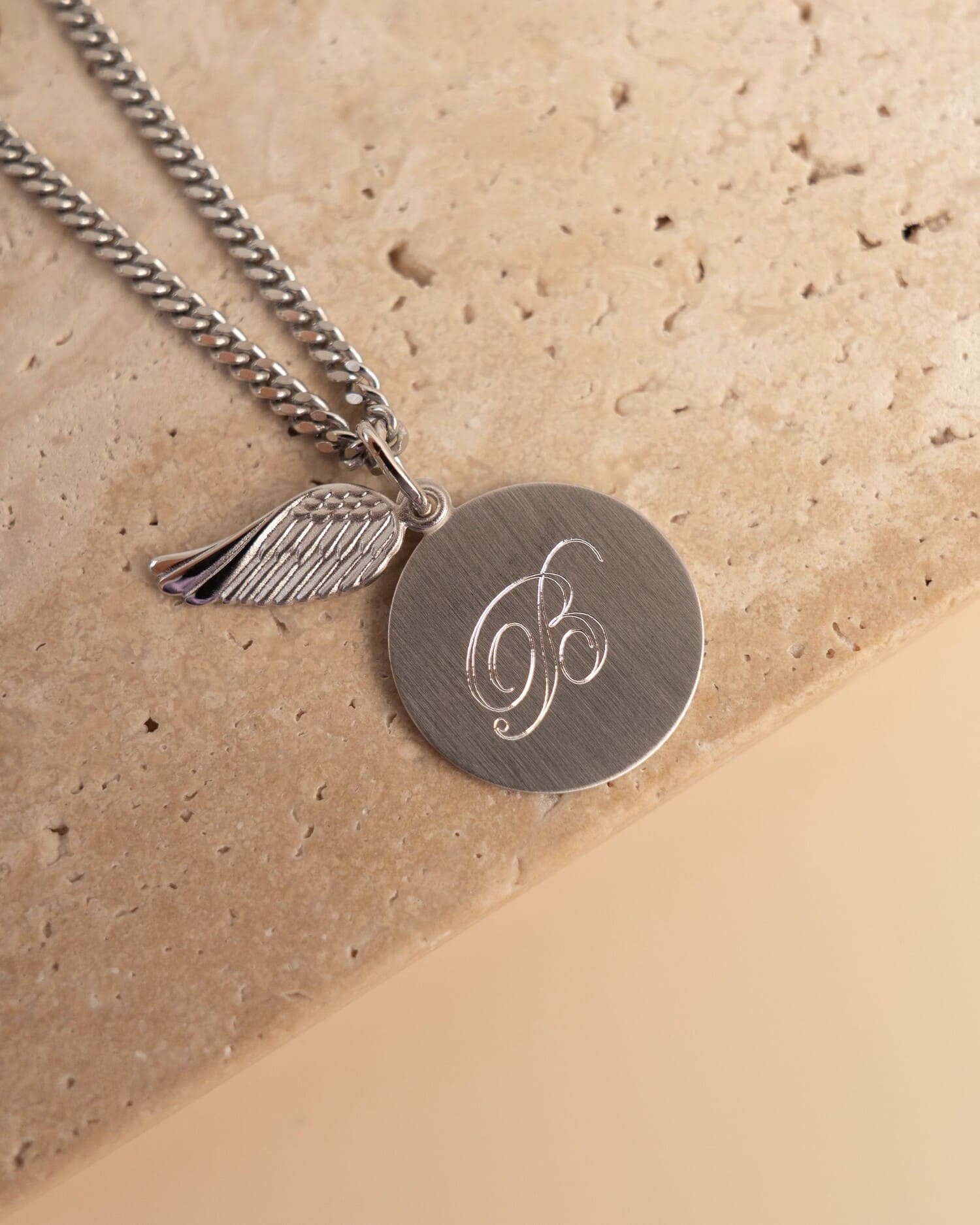 Engraving plates necklace pendant wings