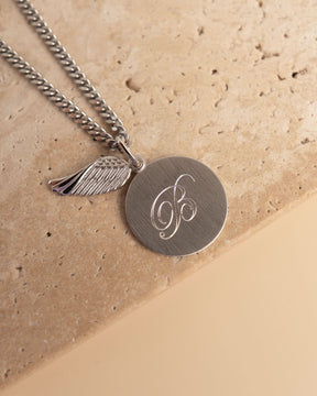 Engraving plates necklace pendant wings