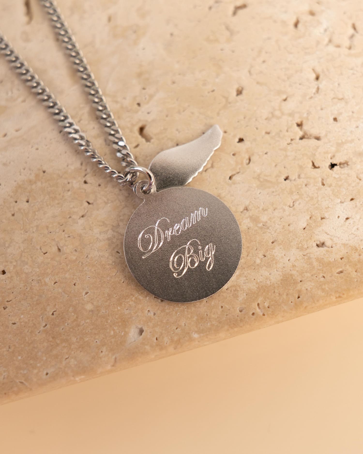 Engraving plates necklace pendant wings