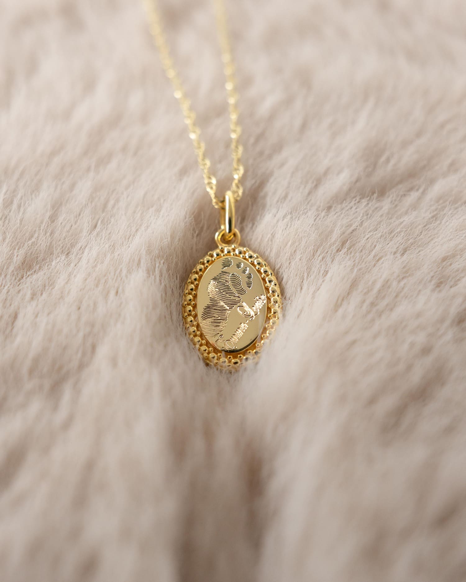 Engraved Plate Necklace Pendant Oval