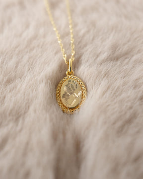 Engraved Plate Necklace Pendant Oval