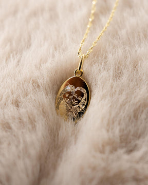 Engraved Plate Necklace Pendant Oval