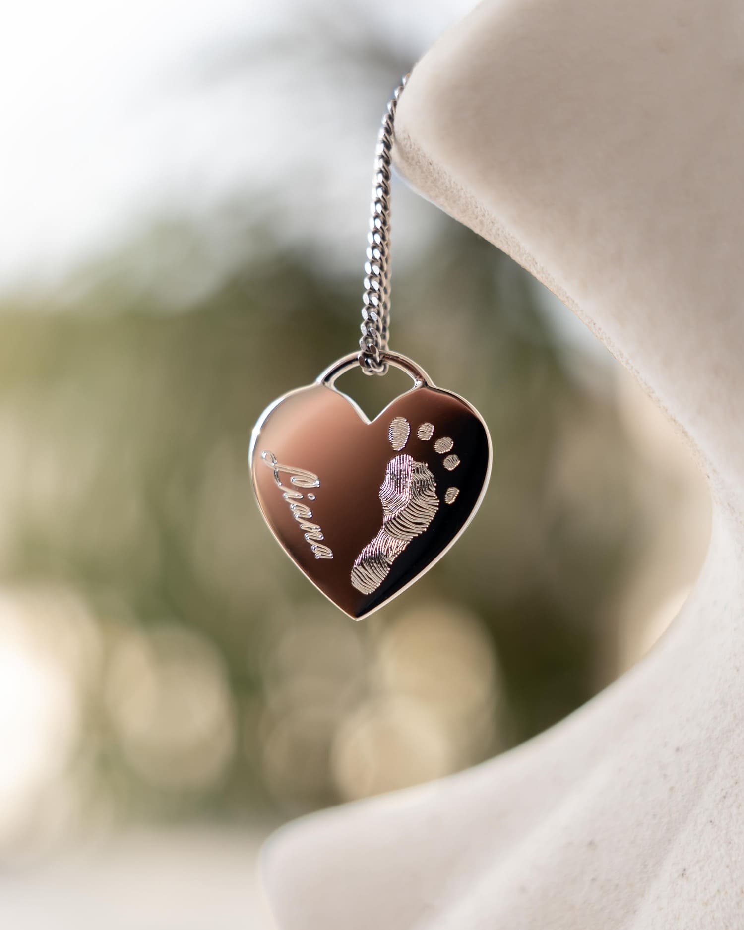 Heart Necklace Engraving Plate Pendant