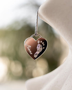 Heart Necklace Engraving Plate Pendant