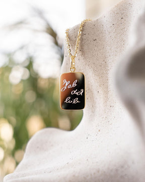 Handwriting Uploud Engraving Plates Necklace Pendant Square