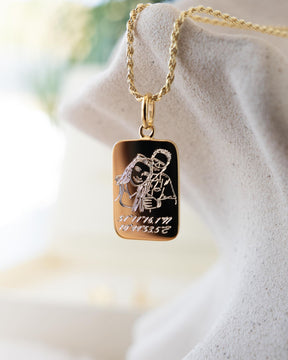 Image/graphic Uploud engraving plates necklace pendant square