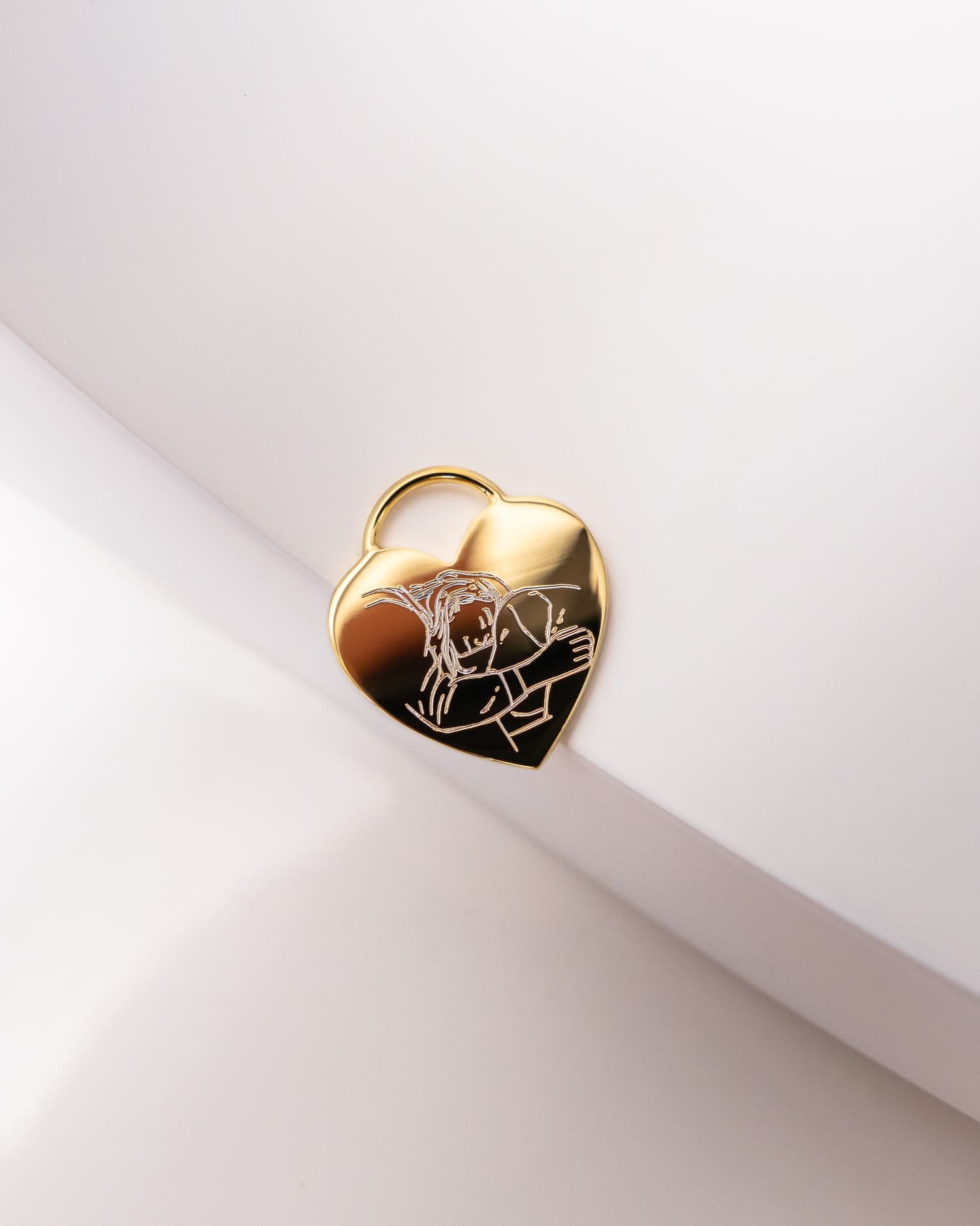 Heart Necklace Engraving Plate Pendant