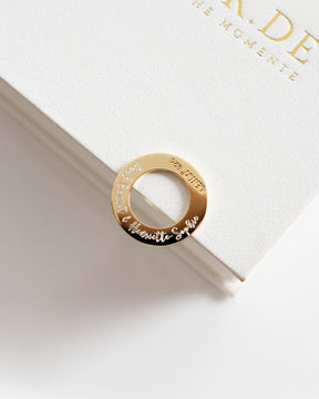 Ring Halskette Gravurplatte Anhänger