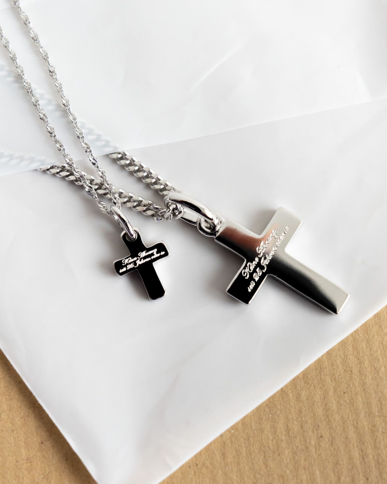 Cross necklace engraving plate pendant