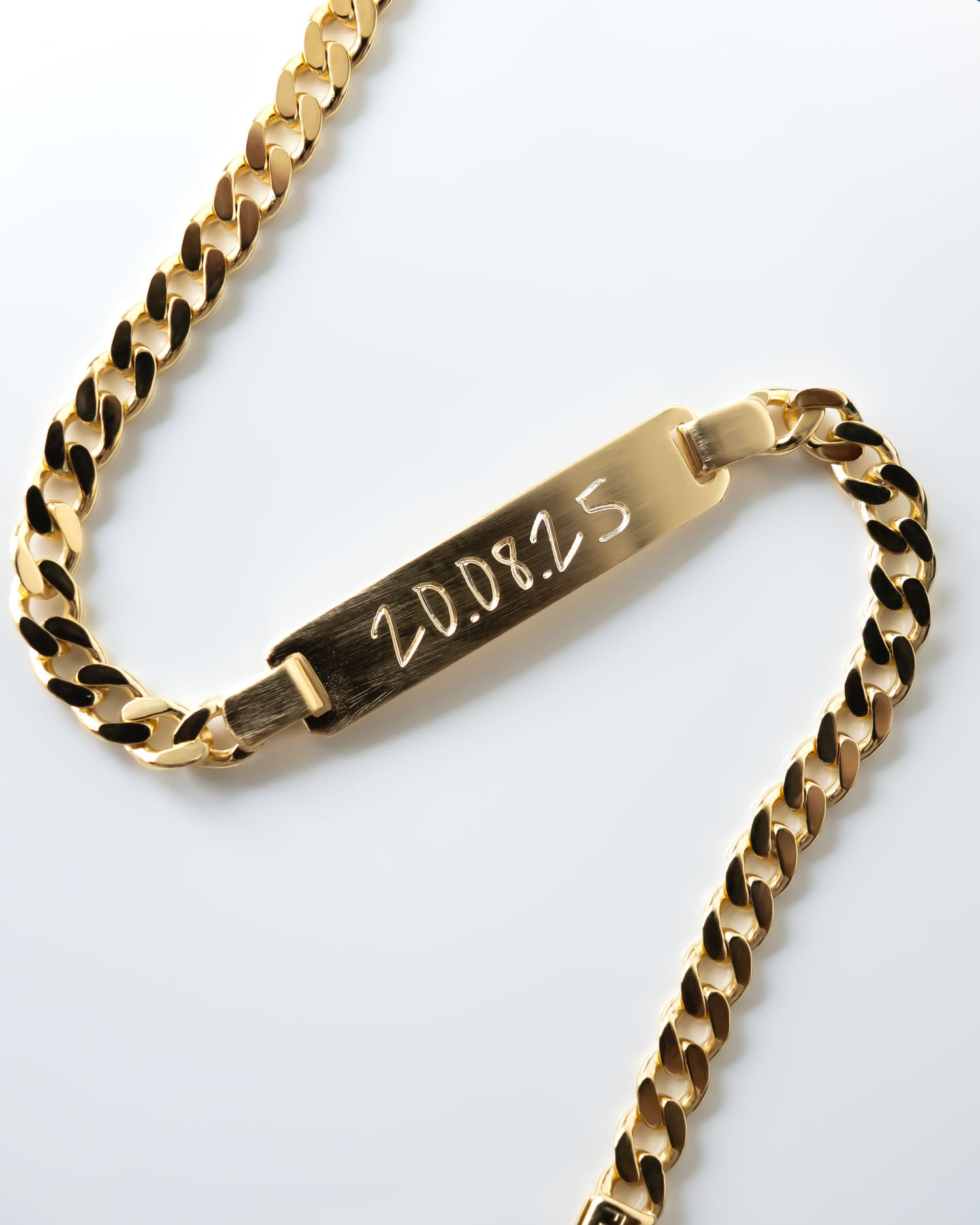 Engraved bracelet, engraving plate, matte finish