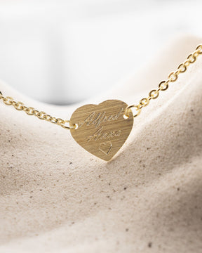 Engraved bracelet, engraving plate, heart