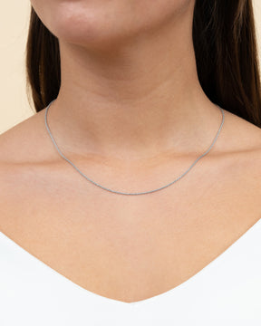 Kordelkette 925 Silber Rhodiniert 1,20mm