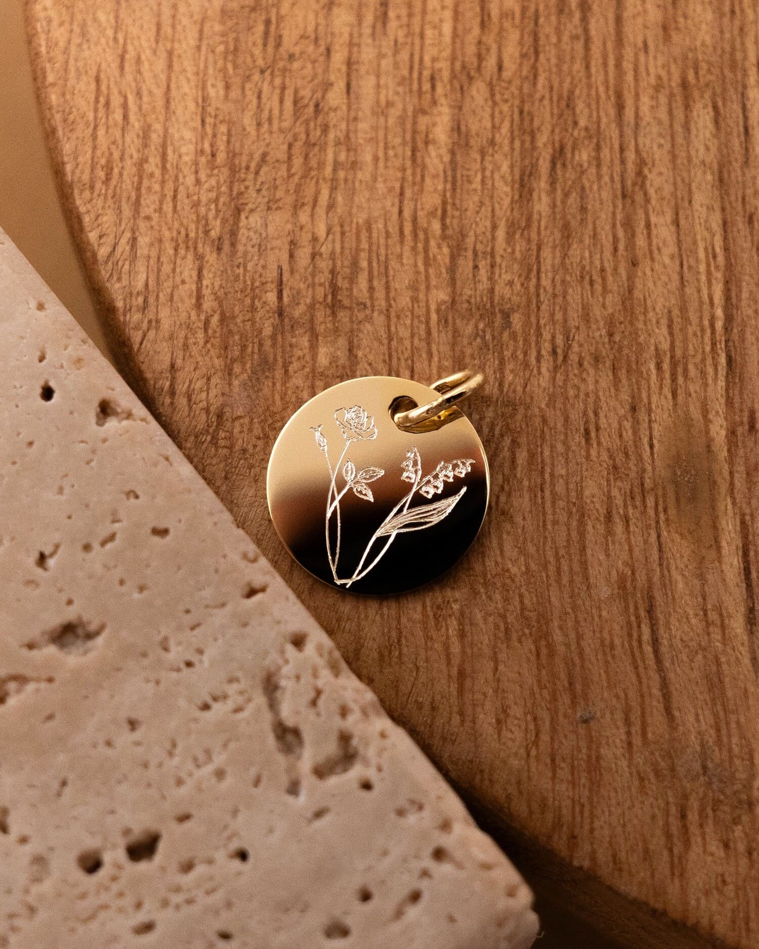 Gravurplatte Halskette Anhänger Rund 14mm