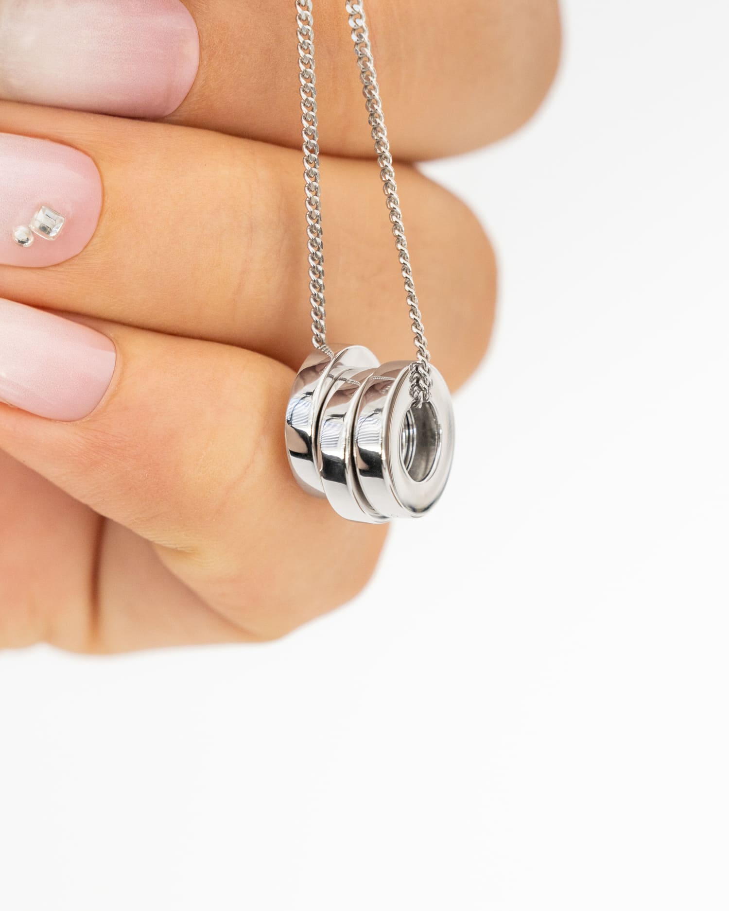 Ring Halskette Gravurplatte Anhänger