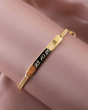 Gegraveerde armband, graveerplaatje, tank ID armband