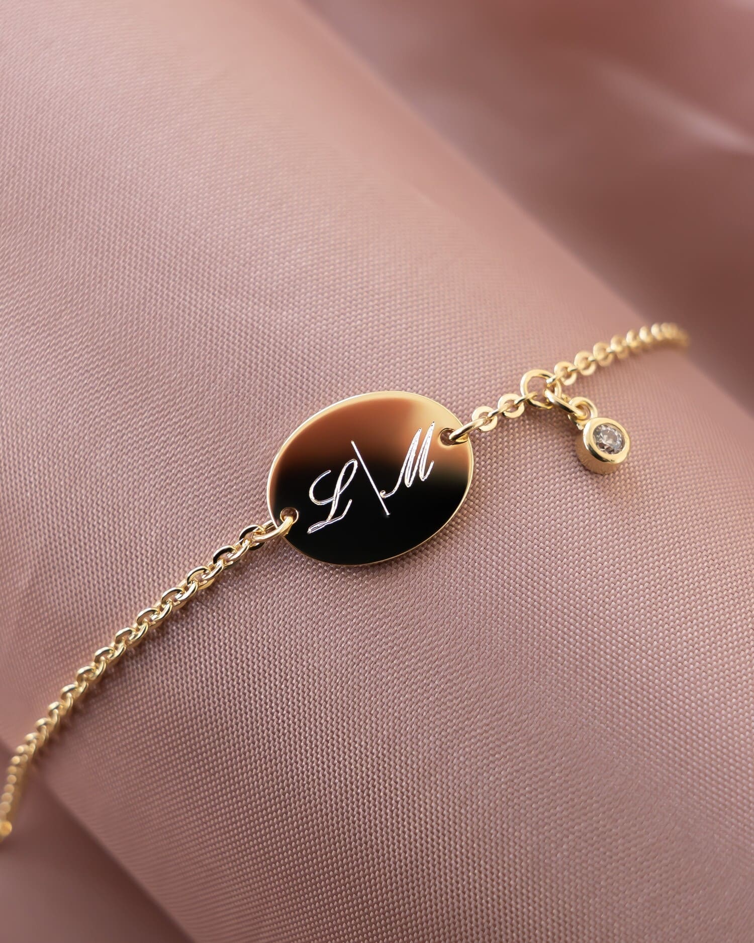 Engraving bracelet engraving plate oval zirconia