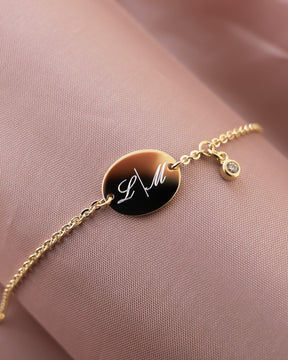 Engraving bracelet engraving plate oval zirconia