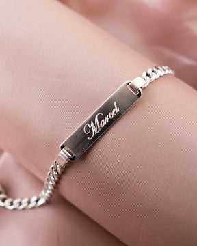 Gegraveerde armband, graveerplaatje, tank ID armband, matte afwerking