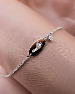 Engraving bracelet engraving plate oval zirconia