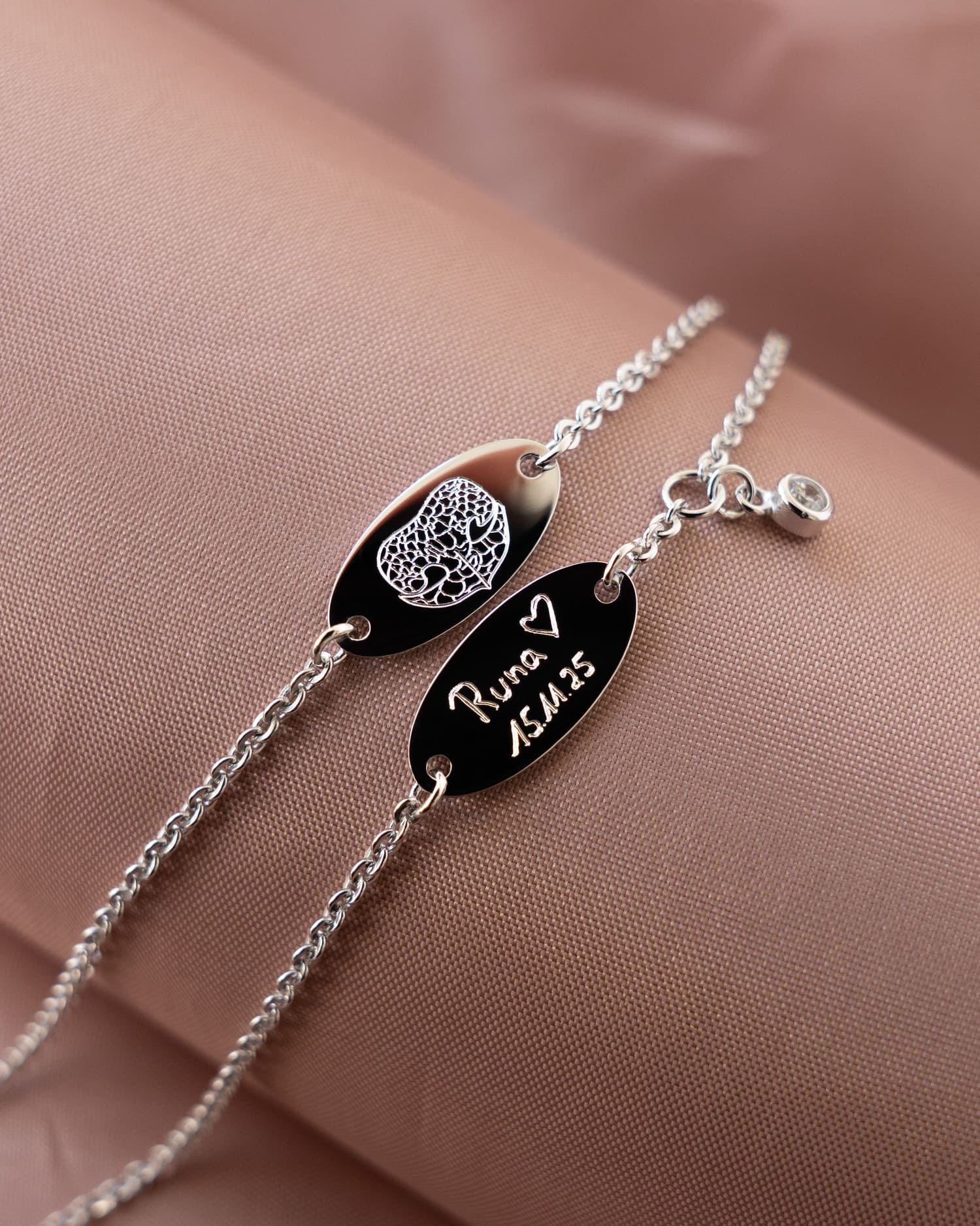 Engraving bracelet engraving plate oval zirconia