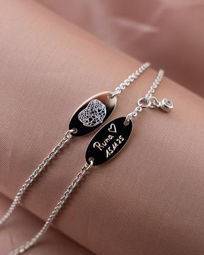 Engraving bracelet engraving plate oval zirconia