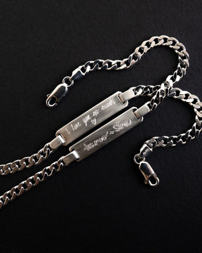 Gegraveerde armband, graveerplaatje, tank ID armband, matte afwerking