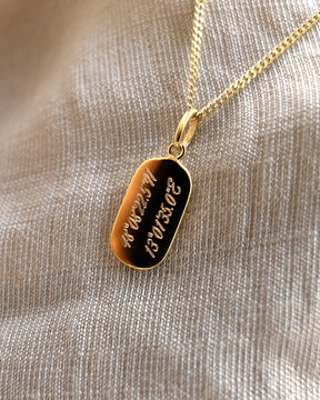 Gravurplatten Halskette Anhänger Oval