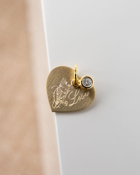 Hart ketting gegraveerde plaat hanger zirkonia