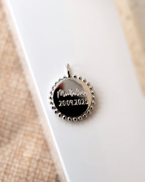 Gegraveerde plaat halsketting hanger rond 14mm