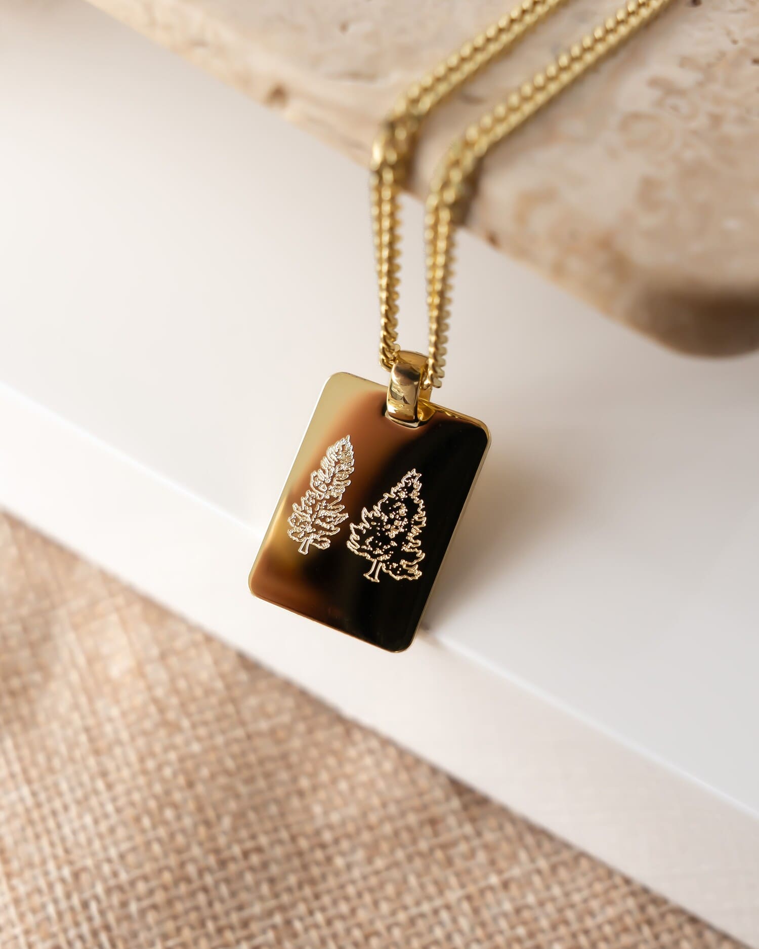 Bild/Grafik Upload Gravurplatten Halskette Anhänger Rechteck