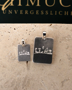 Image/Graphic Uploaded Engraving Plates Necklace Pendant Square