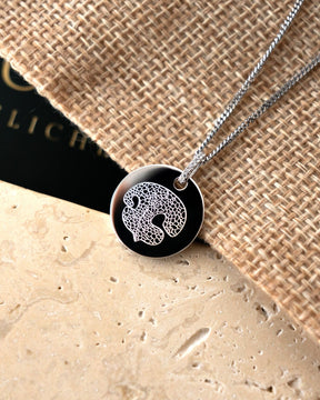 Engraving plates necklace pendant cubic zirconia round