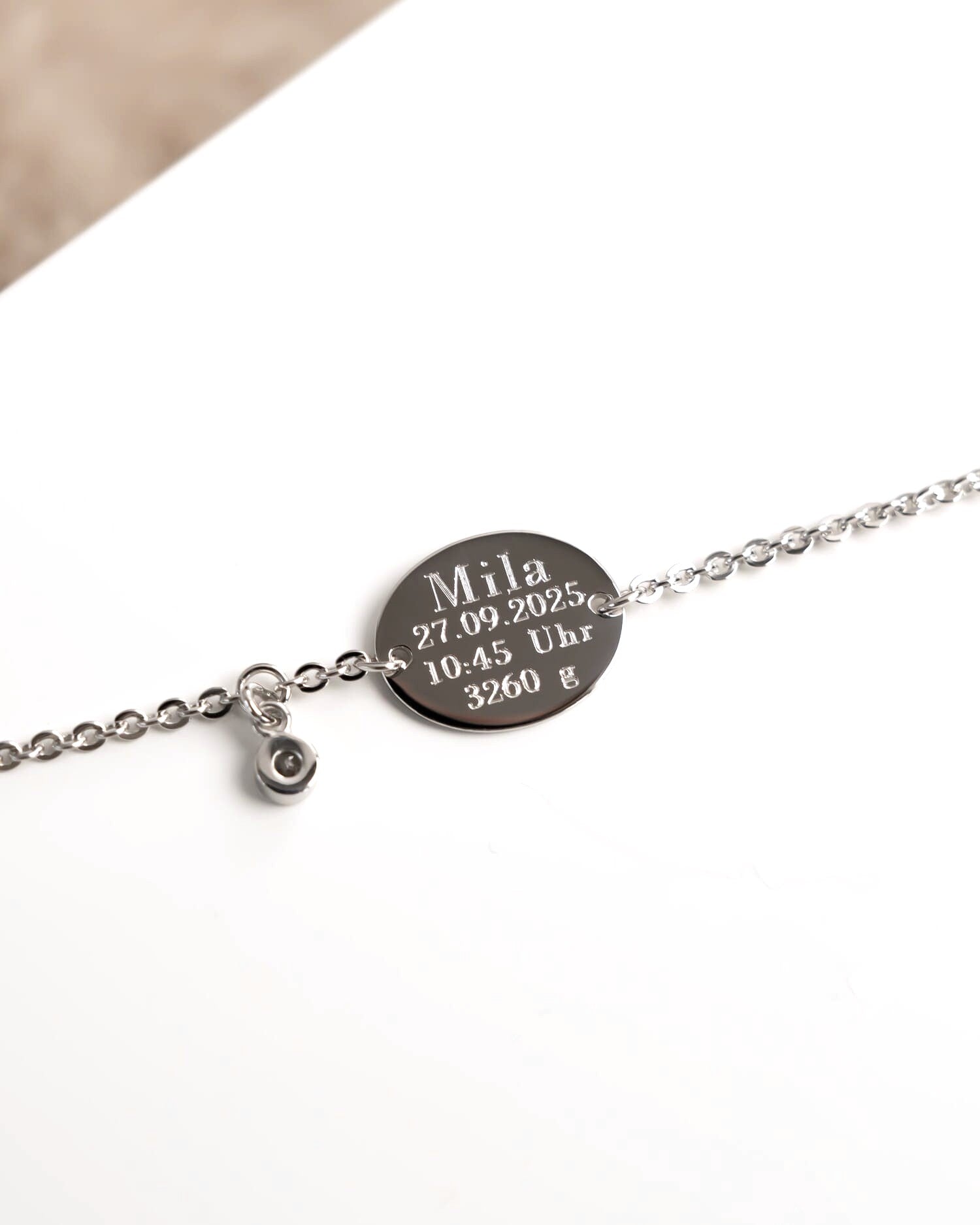 Engraving bracelet engraving plate oval zirconia