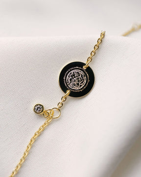 Gravurarmband Gravurplatte Rund Zirkonia
