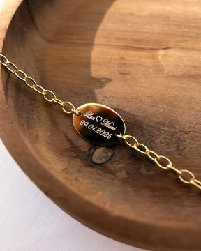 Gravurarmband Gravurplatte Oval