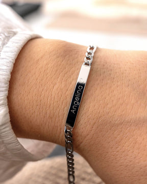 Graveerarmband graveerplaatje Figaro ID armband