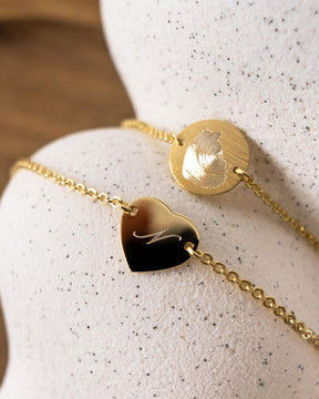 Engraved bracelet, engraving plate, heart