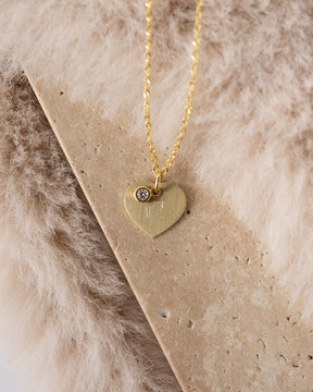 Heart necklace engraving plate pendant zirconia