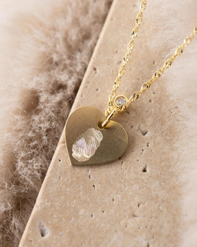 Heart necklace engraving plate pendant zirconia