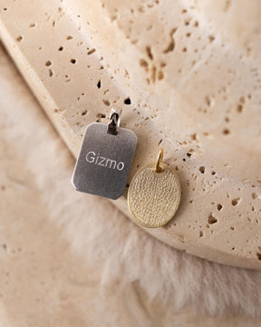 Engraved Plate Necklace Pendant Oval