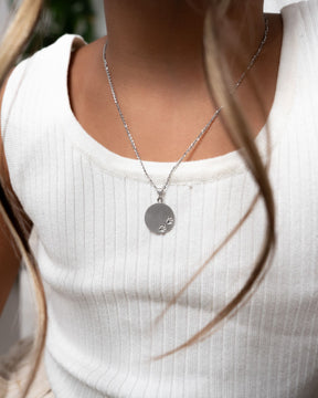 Gravurplatten Halskette Anhänger Pfotenabdruck 16mm