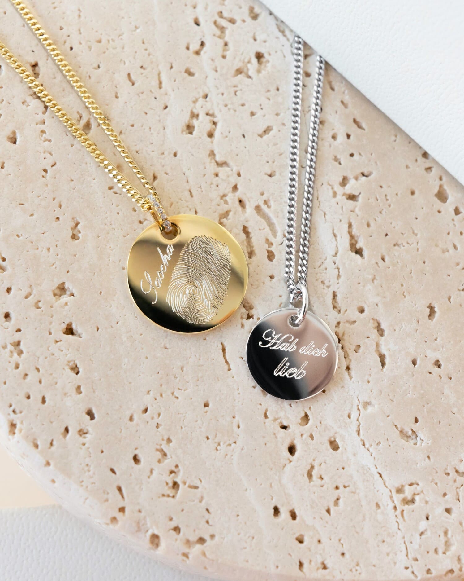 Engraving plates necklace pendant zirconia round
