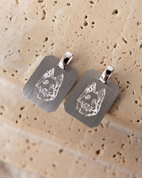 Engraving plates necklace pendant octagon