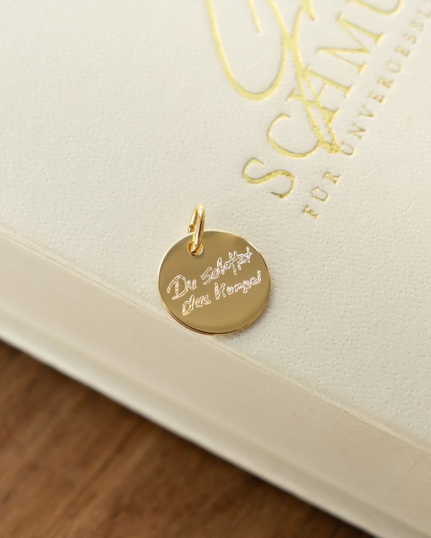 Handschrift Uploud Gravurplatten Halskette Anhänger Rund 12mm