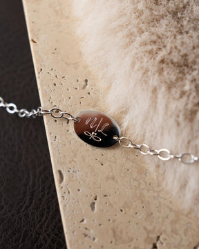 Initialen Gravurarmband Gravurplatte Oval