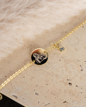 Graveerarmband graveerplaatje ronde zirkonia